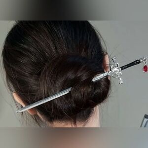Gothic Renaissance Sword Hair Accessory faux sparkling Red Jewel NWOT